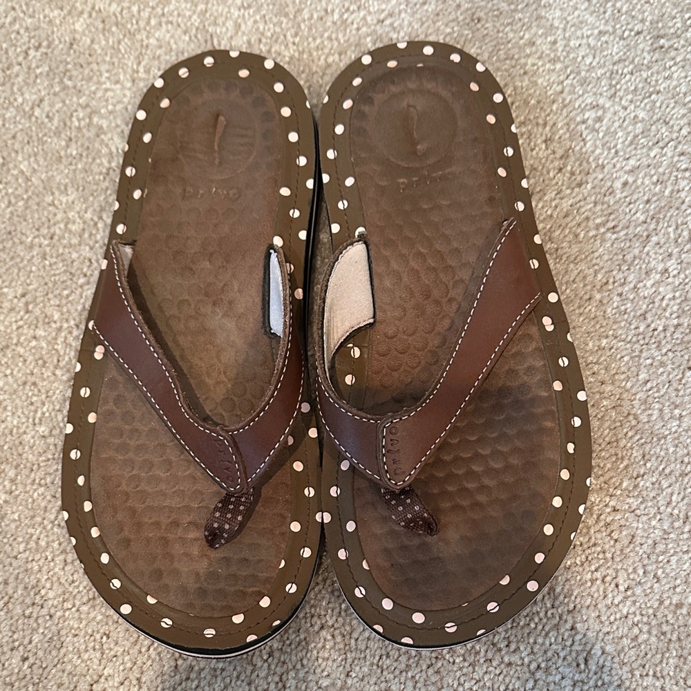 Privo Brown Polka Dot Sandals